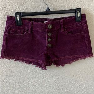 ROXY Jr corduroy button fly stretch shorts
